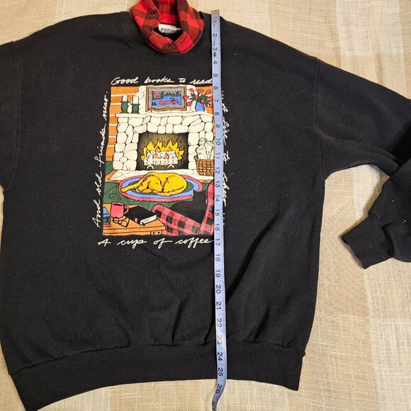 Vintage CottageCore Turtleneck Cozy Print Graphic Sweatshirt - Picture 8 of 10